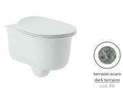 Унитаз подвесной ArtCeram Chic безободковый 38х53 см керамика terrazo scuro CHV001 88;00