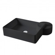 Раковина для ванної ArtCeram Cartesio 58х44 см без отворів під змішувач кераміка чорний глянсовий CAL002 03;99