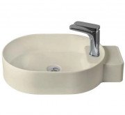 Раковина для ванної ArtCeram Cartesio 58х36 см з отвором під змішувач кераміка шампань CAL001 02;00
