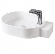 Раковина для ванної кімнати ArtCeram Cartesio 58х36 см з отвором під змішувач кераміка білий матовий CAL001 05;00