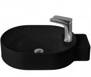 Раковина для ванной ArtCeram Cartesio 58х36 см с отверстием под смеситель керамика черный глянцевый CAL001 03;00