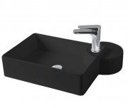 Раковина для ванної ArtCeram Cartesio 58х44 см з отвором під змішувач кераміка чорний матовий CAL002 17;00