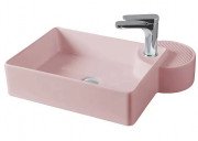 Раковина для ванной ArtCeram Cartesio 58х44 см с отверстием под смеситель керамика розовый CAL002 33;00