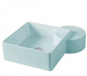 Раковина для ванної кімнати ArtCeram Cartesio 44х44 см без отвору під змішувач кераміка блакитний CAL003 32;99