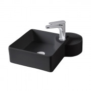 Раковина для ванной ArtCeram Cartesio 44х44 см с отверстием под смеситель керамика черный глянцевый CAL003 03;00