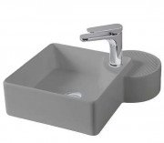 Раковина для ванної ArtCeram Cartesio 44х44 см з отвором під змішувач кераміка сірий CAL003 34;00