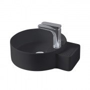 Раковина для ванної ArtCeram Cartesio 44х36 см з отвором під змішувач чорний кераміка матовий CAL004 17;00