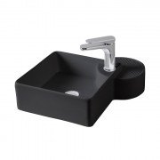 Раковина для ванной ArtCeram Cartesio 44х44 см с отверстием под смеситель керамика черный матовый CAL003 17;00