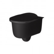 Підвісний унітаз ArtCeram Chic безободковий 38х53 см кераміка чорний матовий CHV001 17;00