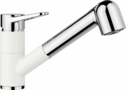 Змішувач для кухні Blanco Wega-S II з висувною лійкою хром/білий 526421