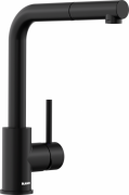 Смеситель для кухни Blanco Mila-S с выдвижной лейкой Silgranit черный матовый 526660