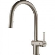 Смеситель для кухни Franke Active J с выдвижной лейкой и ламинарным потоком нержавеющая сталь 115.0653.402