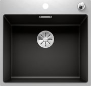 Мойка для кухни Blanco Subline 500-IF/A SteelFrame 54,3х51 см SILGRANIT PuraDur® черный/стальной кант 525999