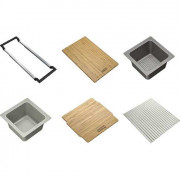 Набір аксесуарів Franke All In 4 дошка + телескопічна рейка-тримач + коландер + миска з кришкою + силіконовий килимок 112.0655.488