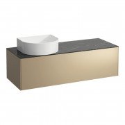 Тумба под раковину Laufen Sonar 120 см с отверстием слева МДФ/ДСП/керамогранит золото/черный мрамор H4054220341401