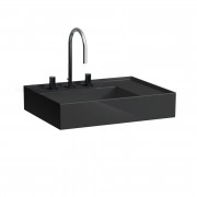 Раковина для ванної Laufen Kartell 60х46 см із прихованим зливом із 3 отворами кераміка чорний глянсовий H8103340201581