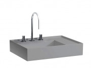 Раковина для ванної Laufen Kartell 60х46 см із прихованим зливом із 3 отворами кераміка графіт матовий H8103347581581