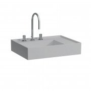 Раковина для ванної Laufen Kartell 60х46 см із прихованим зливом із 3 отворами кераміка сірий матовий H8103347591581