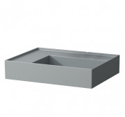 Раковина для ванної Laufen Kartell 60х46 см із прихованим зливом без отвору кераміка графіт матовий H8103357581121