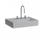 Раковина для ванної Laufen Kartell 60х46 см із прихованим зливом із 3 отворами кераміка сірий матовий H8103357591581