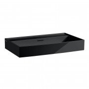 Раковина для ванної Laufen Kartell 80х46 см без отворів під змішувач кераміка чорний глянсовий H8103360201091