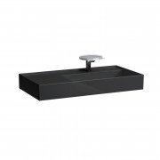 Раковина для ванної Laufen Kartell 90х46 см полиця зліва з 1 отвором кераміка чорний глянсовий H8103390201111