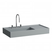 Раковина для ванной Laufen Kartell 90х46 см полка справа c 3 отверстиями керамика графит матовый H8103387581581