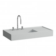 Раковина для ванной Laufen Kartell 90х46 см полка справа c 3 отверстиями керамика серый матовый H8103387591581