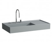 Раковина для ванної Laufen Kartell 90х46 см полиця праворуч з 2 отворами кераміка графіт матовий H8103387588151