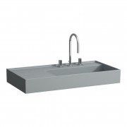Раковина для ванної Laufen Kartell 90х46 см полиця ліворуч з 3 отворами кераміка графіт матовий H8103397581581