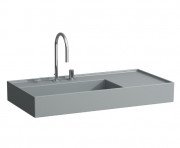 Раковина для ванной Laufen Kartell 90х46 см полка справа c 2 отверстиями керамика графит матовый H8103387588151