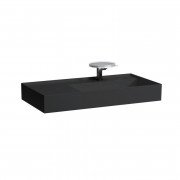 Раковина для ванної Laufen Kartell 90х46 см полиця зліва з 1 отвором кераміка чорний матовий H8103397161111