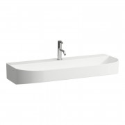 Раковина для ванної Laufen Sonar 100х42 см з 1 отвором без переливу кераміка білий матовий H8103477571111