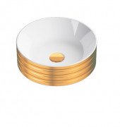 Раковина для ванной Catalano Zero ⌀40 см керамика белый/золото 140AZEBO