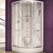 Гідромасажна парова кабіна Kolpa San Melba 100х100 см МЗ профіль хром/прозоре скло 932580