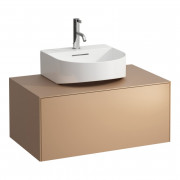 Тумба під раковину Laufen Sonar 80 см з отвором під раковину та змішувач МДФ/ДСП мідь H4054410340411