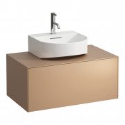 Тумба под раковину Laufen Sonar 80 см с отверстием под раковину и смеситель МДФ/ДСП медь H4054410340411