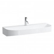 Раковина для ванної Laufen Sonar 100х42 см з 1 отвором без переливу без відкритого зливу кераміка білий матовий H8103477571561