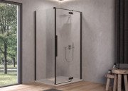 Душевые двери Kolpa San Polaris D 80-R B 80х200 см правая профиль черный/прозрачное стекло Clean Coat 515750