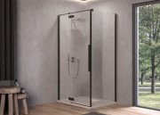 Душові двері Kolpa San Polaris D 80-L B 80х200 см ліва профіль чорний/прозоре скло Clean Coat 515740