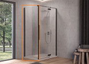 Душова бічна стінка Kolpa San Andromeda/Polaris W 80 B 80х200 см профіль чорний/прозоре скло Clean Coat 515840