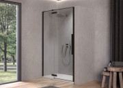 Душові двері Kolpa San Polaris N 100-L B 100х200 см ліва профіль чорний/прозоре скло Clean Coat 515970