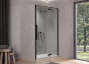 Душевые двери Kolpa San Polaris N 140-R B 140х200 см правая профиль черный/прозрачное стекло Clean Coat 516080