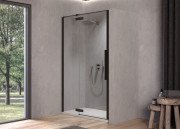 Душові двері Kolpa San Polaris N 140-L B 140х200 см ліва профіль чорний/прозоре скло Clean Coat 516010