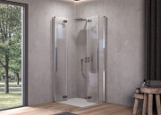 Душевая кабина Kolpa San Polaris fold Q SBR 90х90 см профиль серебро/прозрачное стекло Clean Coat 516100