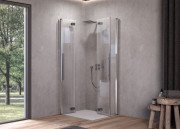 Душова кабіна Kolpa San Polaris Fold Q SBR 100х100 см профіль срібло/прозоре скло Clean Coat 516110
