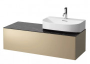 Тумба под раковину Laufen Sonar 120 см с отверстием справа МДФ/ДСП/керамогранит золото/черный мрамор H4054530341401