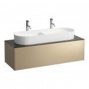 Тумба под раковину Laufen Sonar 120 см с отверстием в центре МДФ/ДСП/керамогранит золото/черный мрамор H4054710341401