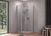 Душові двері Kolpa San Polaris Fold D 100-SBR 100х200 см ліва профіль срібло/прозоре скло Clean Coat 516190