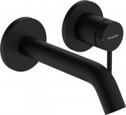 Смеситель для раковины Hansgrohe Tecturis S однорычажный настенный матовый черный 73350670